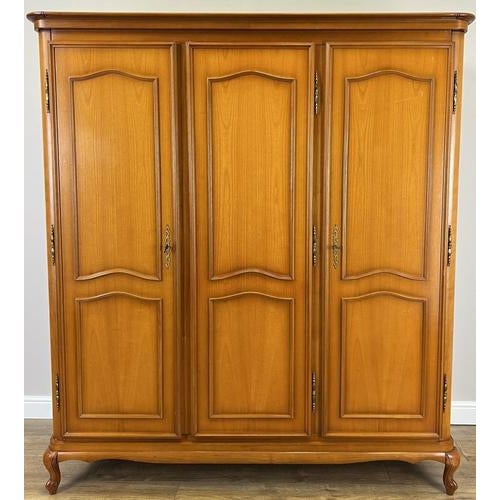 Vintage French Louis XVI Style Carved 3-Door Armoire For Sale - Image 12 of 12