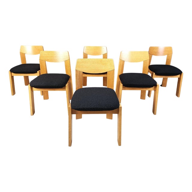 Brutalist Dining Chairs, 1970s, Set of 6 For Sale