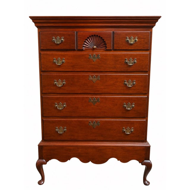 Brown Authentic Eldred Wheeler Queen Anne Cherry Chest on Frame | Handcrafted Massachusetts For Sale - Image 8 of 8
