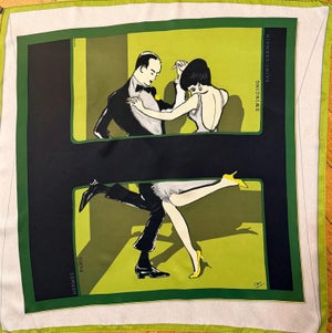 HERMÈS SWINGING saint-GERMAIN Silk Scarf designed by Jean Louis Clerc and Anamorphee 2007
