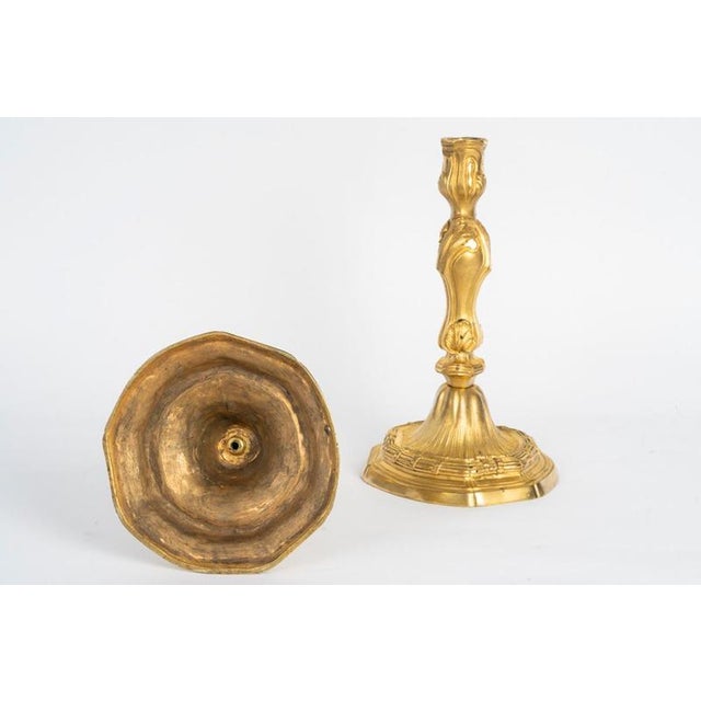 Metal 19th Century Louis XVI Gilded Bronze Candlesticks, Set of 2 For Sale - Image 7 of 8