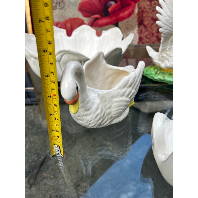 White Collection of Vintage White Ceramic Swan Bowls and Figurines- Set of 9 For Sale - Image 8 of 12
