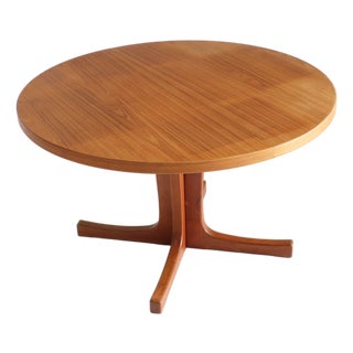 Vintage Danish Round Extendable Dining Table in Teak, 1960s For Sale