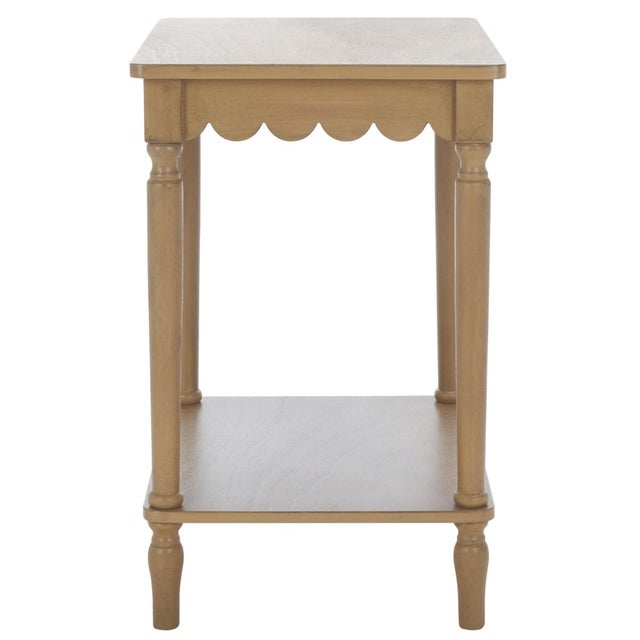 Wood Heaven Scalloped Accent Table in Desert Brown For Sale - Image 7 of 8