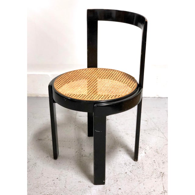 Mid Century Italian Modern Bentwood Cane Black Round Chair Chairish