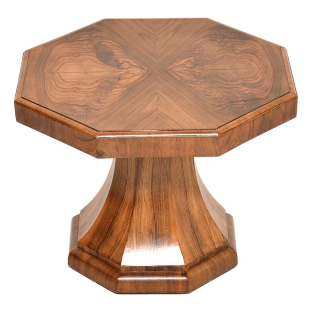 Art Deco Burr Walnut Side Table, 1930s For Sale