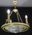 1950s 1950s Masterpiece Art Deco Design White Alabaster Chandelier Circular Wooden Frame For Sale - Image 5 of 14