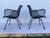 Set of two Russell Woodard designed, Woodard Sculptura dining height arm chairs. Classic Mid Century Modern period garden,...