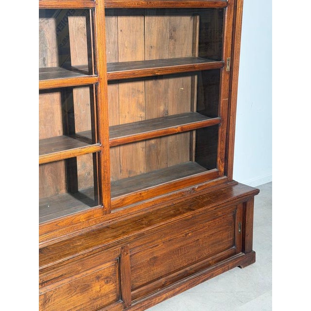 Teak Sliding Door Display Cabinet For Sale - Image 6 of 10