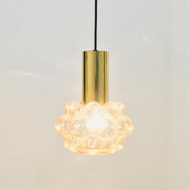 Mid-Century Modern Amber Bubble Glass Pendant by Helena Tynell for Limburg, 1960s For Sale - Image 4 of 10