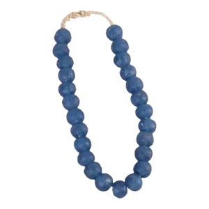 Mid-Century Vintage Navy Blue Sea Glass Beads