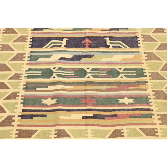 Vintage Indian Stone Wash Dhurrie Rug - 03'10 X 05'09 For Sale - Image 4 of 9