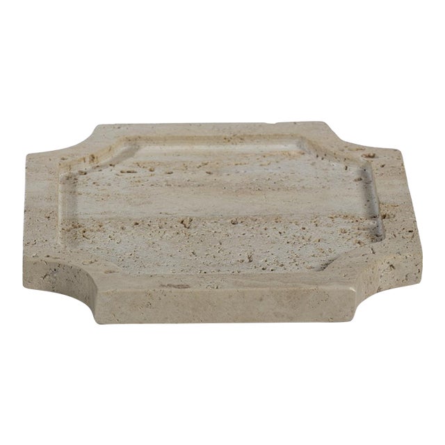 Zahava Travertine Stone Tray, Small For Sale