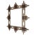 American Antique 1900s Large Geometric Decorated Folk Art Wood Picture Frame - Adirondack Eastlake Style W/ Gold Painted Arrow Motif - 24.5" X 23.75" For Sale - Image 3 of 16