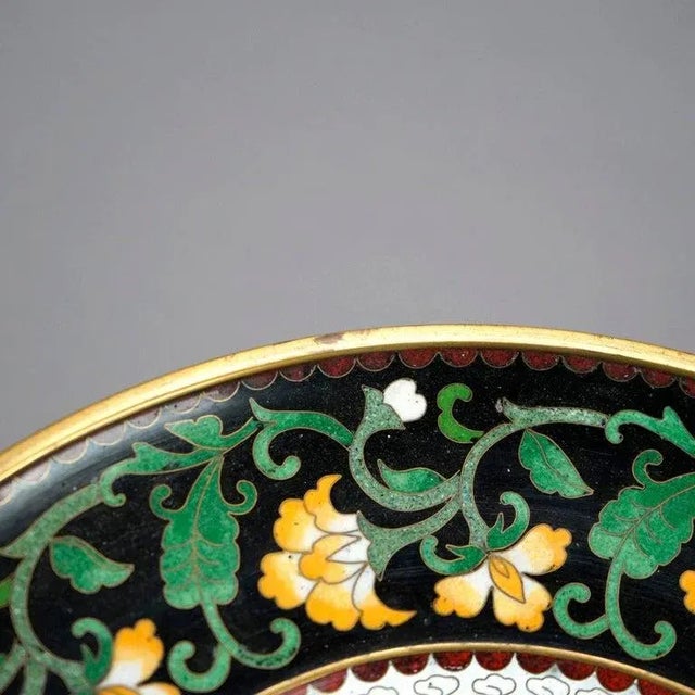 Antique Chinese Cloisonné Enamel Decorated Swan Compote Circa 1930 For Sale - Image 10 of 13
