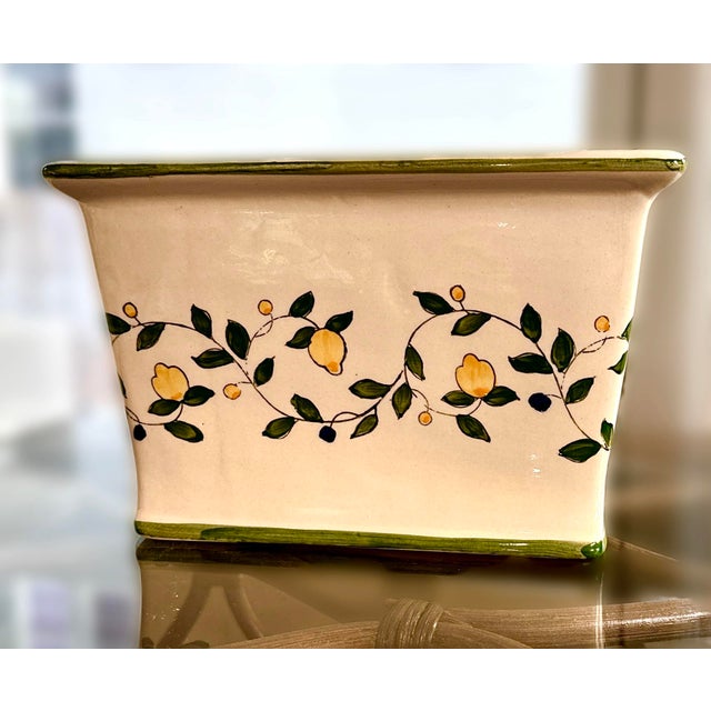 Hand Painted Planter With Lemons For Sale In New York - Image 6 of 11