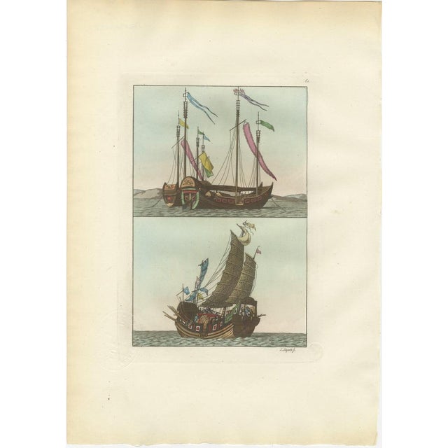 Ferrario, Chinese Junks and Sailing Vessels, 1815, Print For Sale - Image 3 of 9