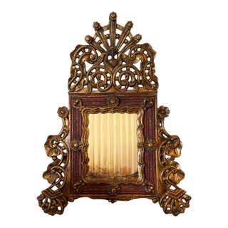 Petite Antique Spanish Colonial Giltwood Mirror For Sale