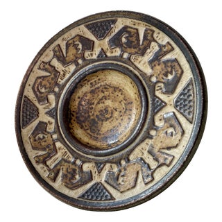 Mid-Century Brutalist Glazed Stoneware Dish by Jørgen Mogensen for Royal Copenhagen, 1960s For Sale