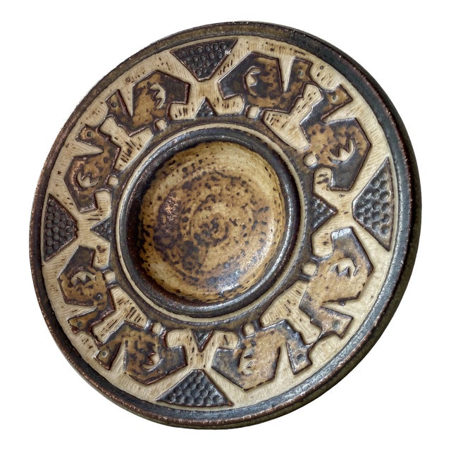 Mid-Century Brutalist Glazed Stoneware Dish by Jørgen Mogensen for Royal Copenhagen, 1960s For Sale