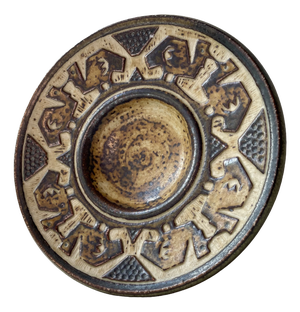 Mid-Century Brutalist Glazed Stoneware Dish by Jørgen Mogensen for Royal Copenhagen, 1960s