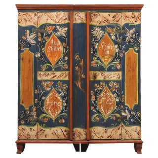Painted Bridal Cupboard, 1789 For Sale