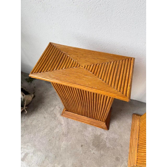 Pedestals in Rattan, 1960s, Set of 2 For Sale - Image 14 of 18