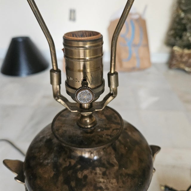 Brass Vintage Wildwood Fall N Leaves Cast Brass Lamps - a Pair For Sale - Image 8 of 12