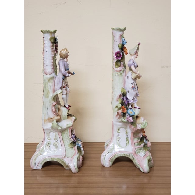Antique Porcelain German Candle Holders a Pair Chairish