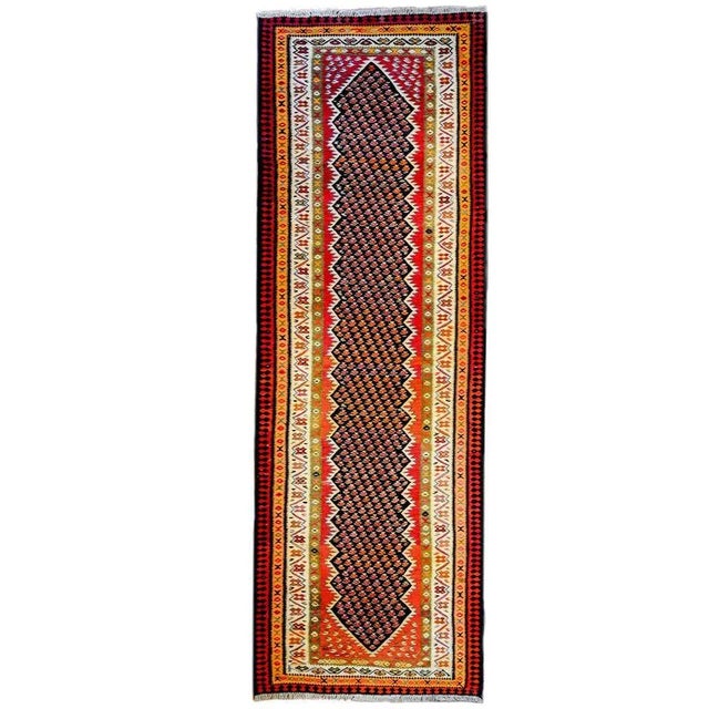 Textile Mid-20th Century Kurdish Kilim Runner For Sale - Image 7 of 7