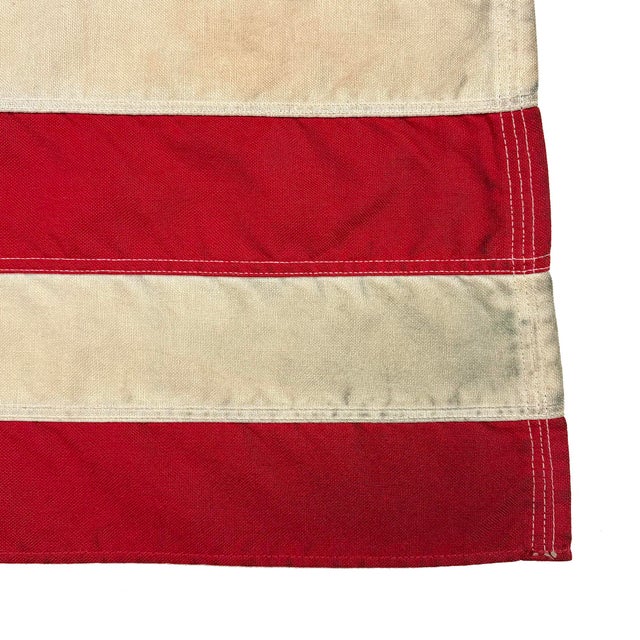 Mid 20th Century Vintage Cotton American Flag With Sewn Stars For Sale - Image 5 of 6