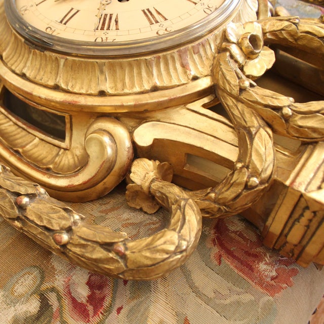 Swedish Gustavian Style Gilt Wood Cartel Clock, Georg Jensen Inc. For Sale - Image 13 of 17