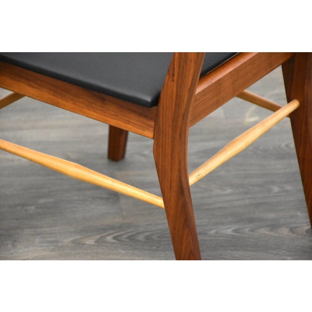Brown Walnut and Ash Dining Chairs - Set of 4 For Sale - Image 8 of 10