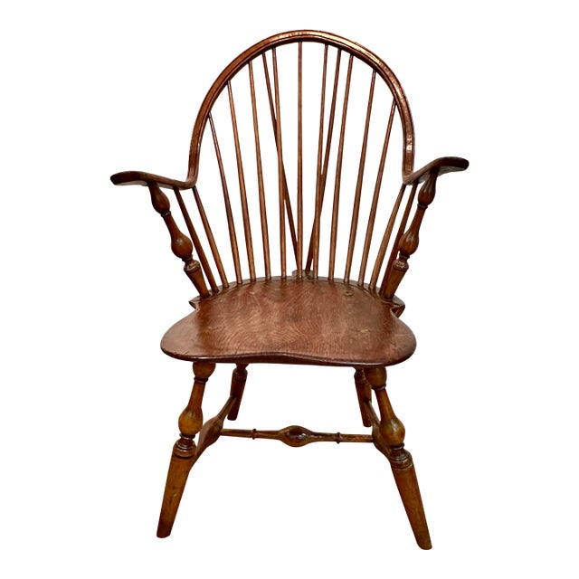 Rare Antique Continuous-Arm John Sprosen Windsor Chair C. 1790 For Sale