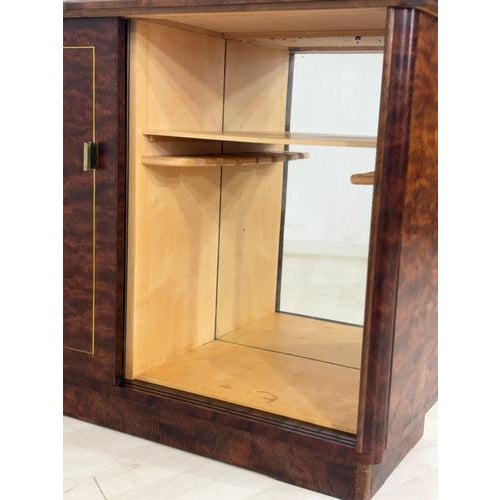 Art Deco Bar Cabinet in Birch For Sale - Image 3 of 11