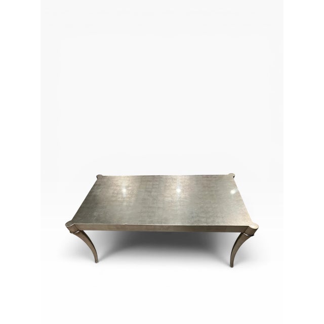 Ferguson Copeland Ferguson Copeland Silver Leaf Coffee Table With Curved Sabre Legs For Sale - Image 4 of 15