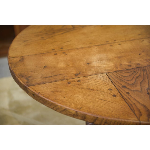 Early 20th Century Circular Oak Table, 1920s For Sale - Image 12 of 13