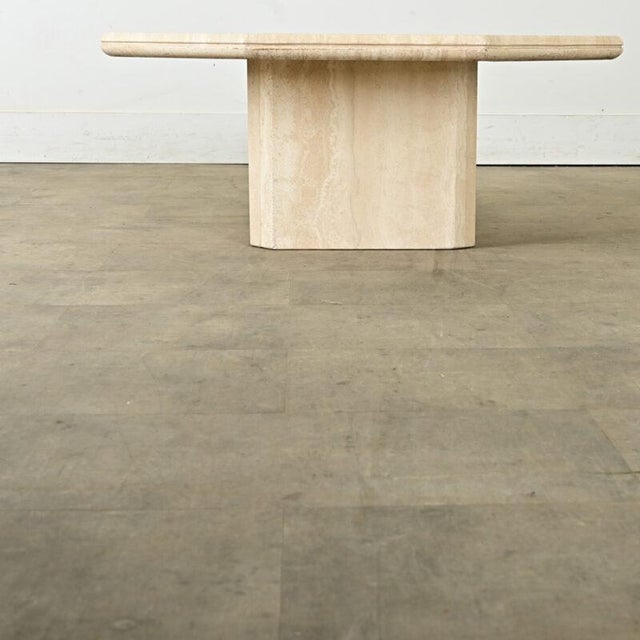 Ecru French Vintage Octagonal Travertine Coffee Table For Sale - Image 8 of 12