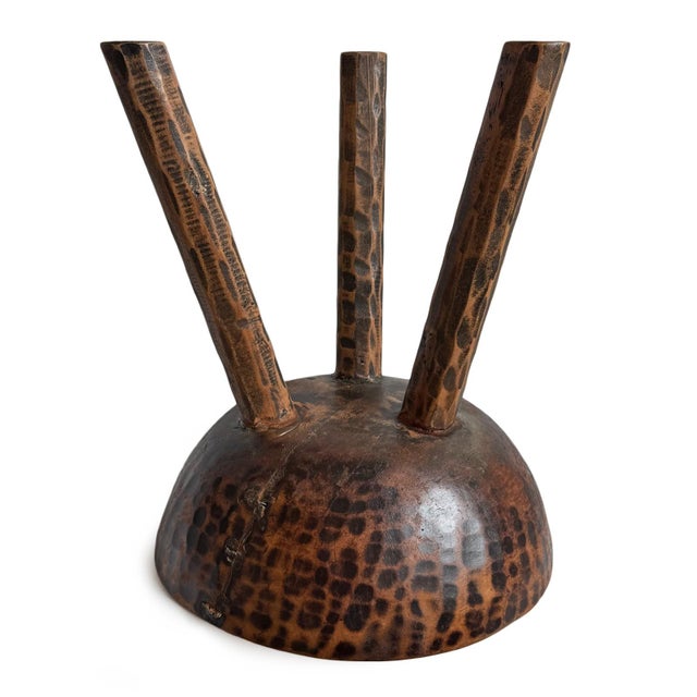 Rustic Vintage Wood Bowl on Three Legs For Sale - Image 4 of 7