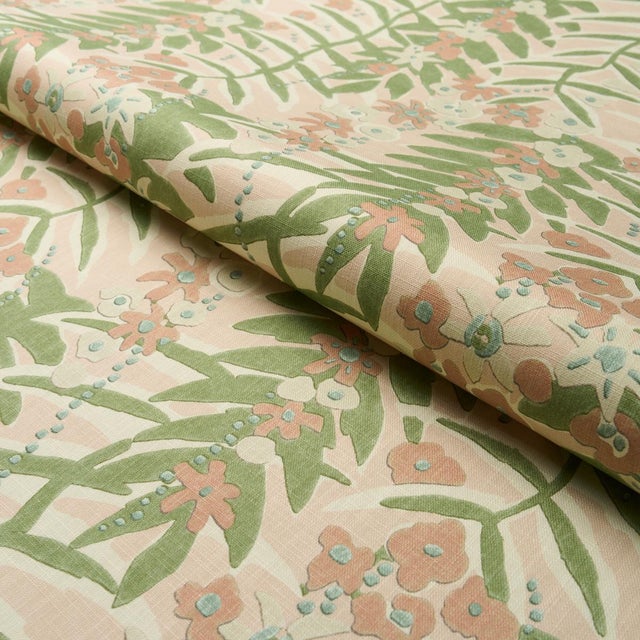 Contemporary Schumacher Ashbee Botanical Fabric In Petal For Sale - Image 3 of 12