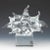 Large clear glass abstract sculpture, on rectangular block base, by glass Maestro, Livio Seguso. From MuranoNet: Livid...