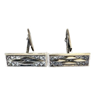 Sterling Silver Art Deco Cufflinks For Sale