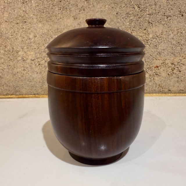 Mid-Century ModernPetite Rosewood Jar Lidded Vessel Box For Sale - Image 9 of 9