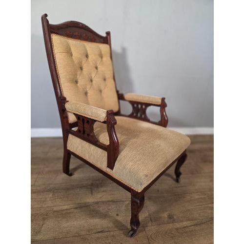 Antique Edwardian Walnut Chair, 1920s For Sale - Image 10 of 11
