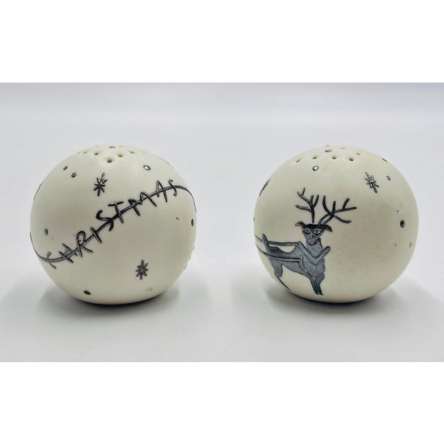 1980s Emilia Castillo Pure Silver & Porcelain Salt & Pepper Shakers, Mexican Modernism For Sale - Image 9 of 18