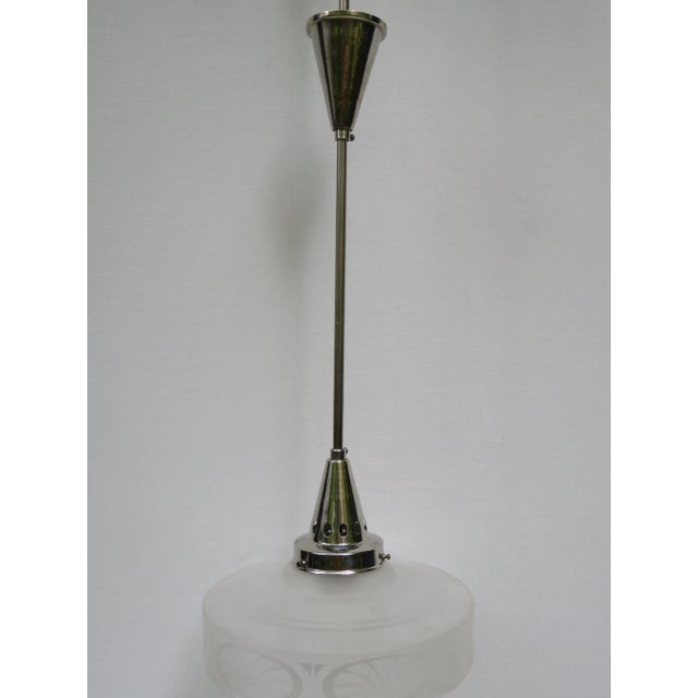 Art Nouveau Frosted Glass Ceiling Lamp For Sale - Image 14 of 18