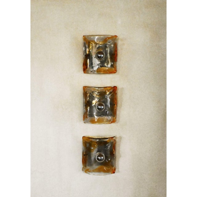 AVMazzega Vintage Wall Lamps from Mazzega, 1970s, Set of 3 For Sale - Image 4 of 4