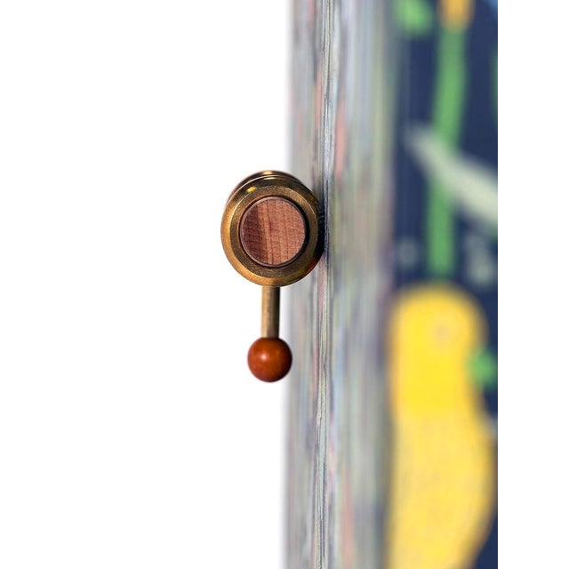 2020s Beautiful Ivy Cabinet, Cherry, Brass, Josef Frank 'Paradiset' Wallpaper For Sale - Image 5 of 12