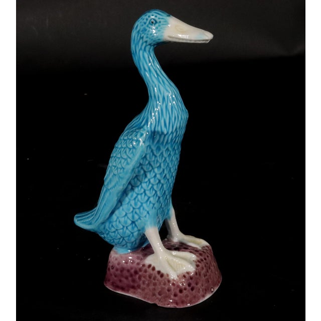Pair of Porcelain Runner Ducks Chinese, 20th Century Glazed Porcelain This captivating pair of Indian Runner ducks...