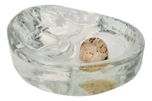 Vintage Crystal Glass Pipe Ashtray, 1970s